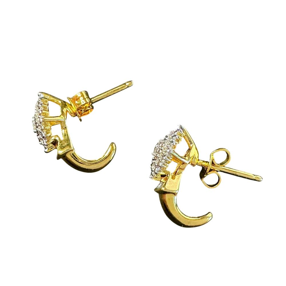 Diamond Accented Marquise Cluster Earrings 14kt Gold plate